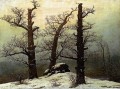Dolmen im Schnee romantischen Caspar David Friedrich